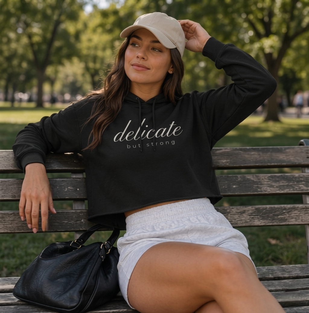 The Delicate Crop Hoodie by Foxie Moxie